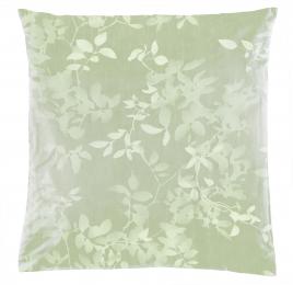 Christian Fischbacher Jacquard LEAVES graugrün verso 