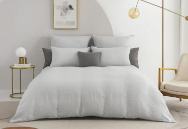 Ledina Leinenbettwäsche Bela hellgrau 