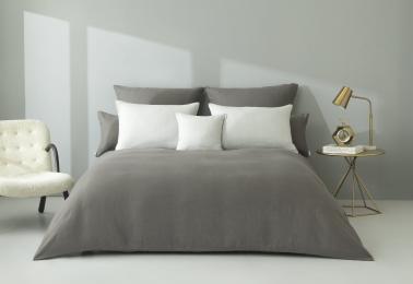 Ledina Leinenbettwäsche Benja dunkelgrau 