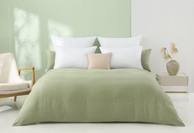 Ledina Leinenbettwäsche Esta grün 