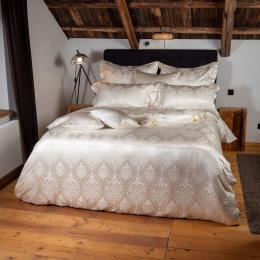 Plauener Seidenweberei Bettwäsche DAMASK nature 